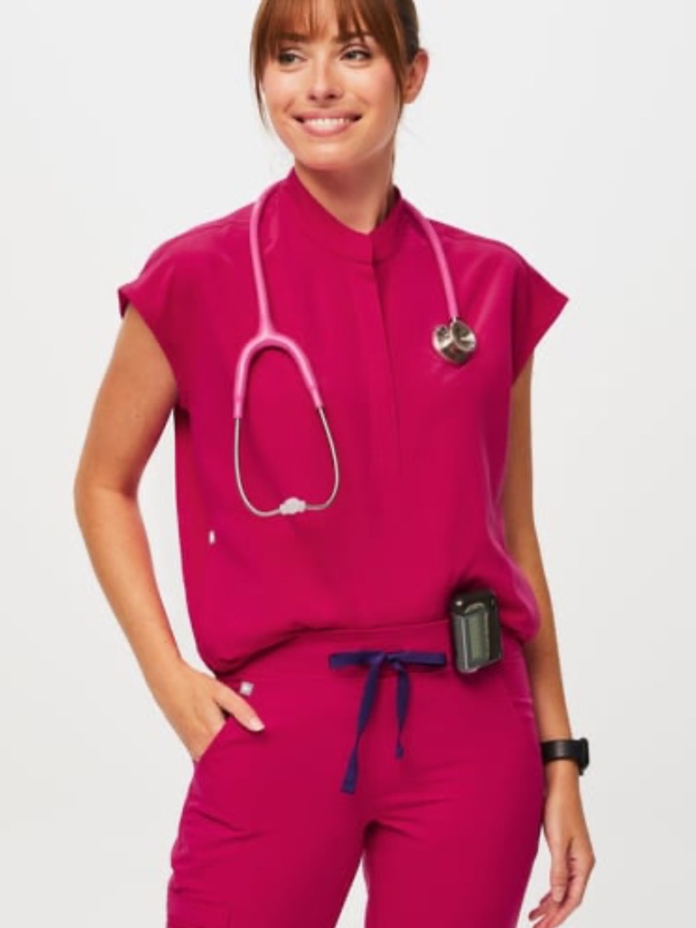 FIGS Ultra Rose Rafaela Scrub Top XS